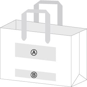 A範囲/B範囲で紙袋への印刷範囲をお選び下さい