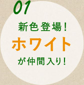 ポイント1 新色登場！ホワイトが仲間入り！