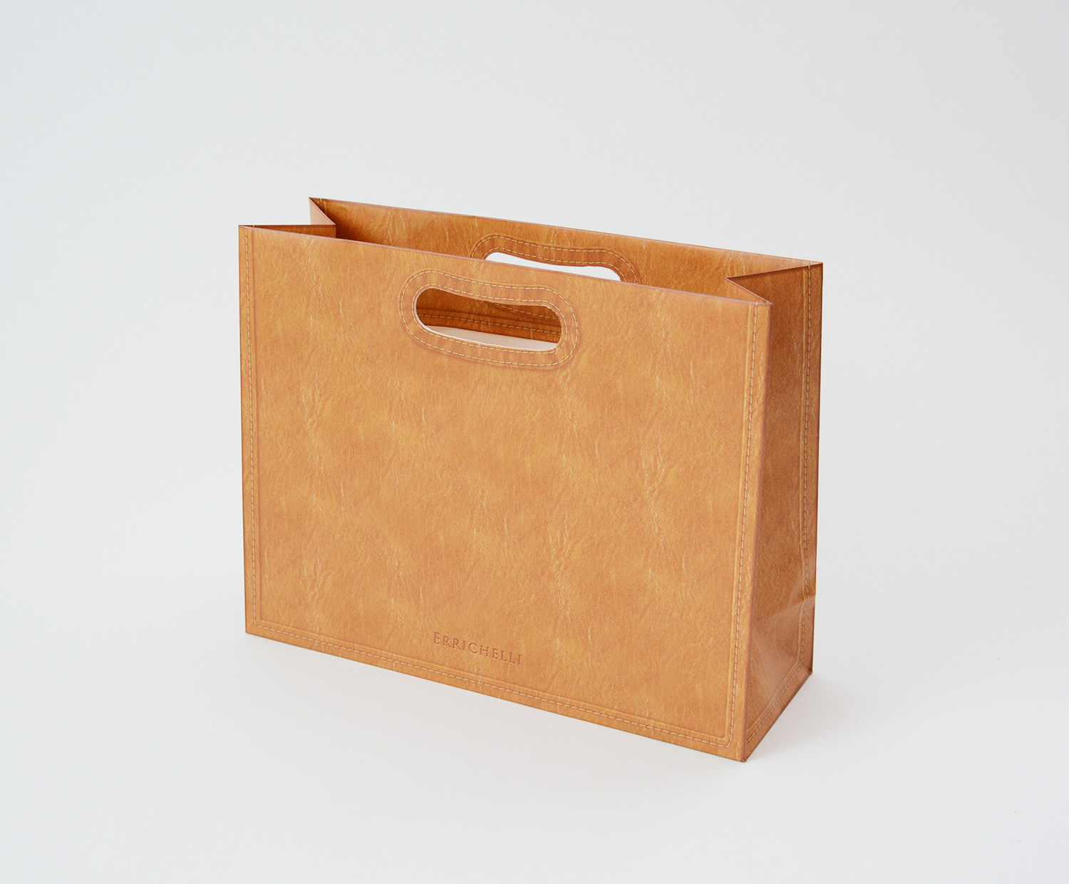 リユースしやすいレザーのクラッチバッグ風 紙袋 オリジナル紙袋のベリービーバッグ