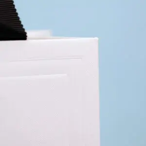 紙全体と縁取りにそれぞれエンボス加工をした紙袋
