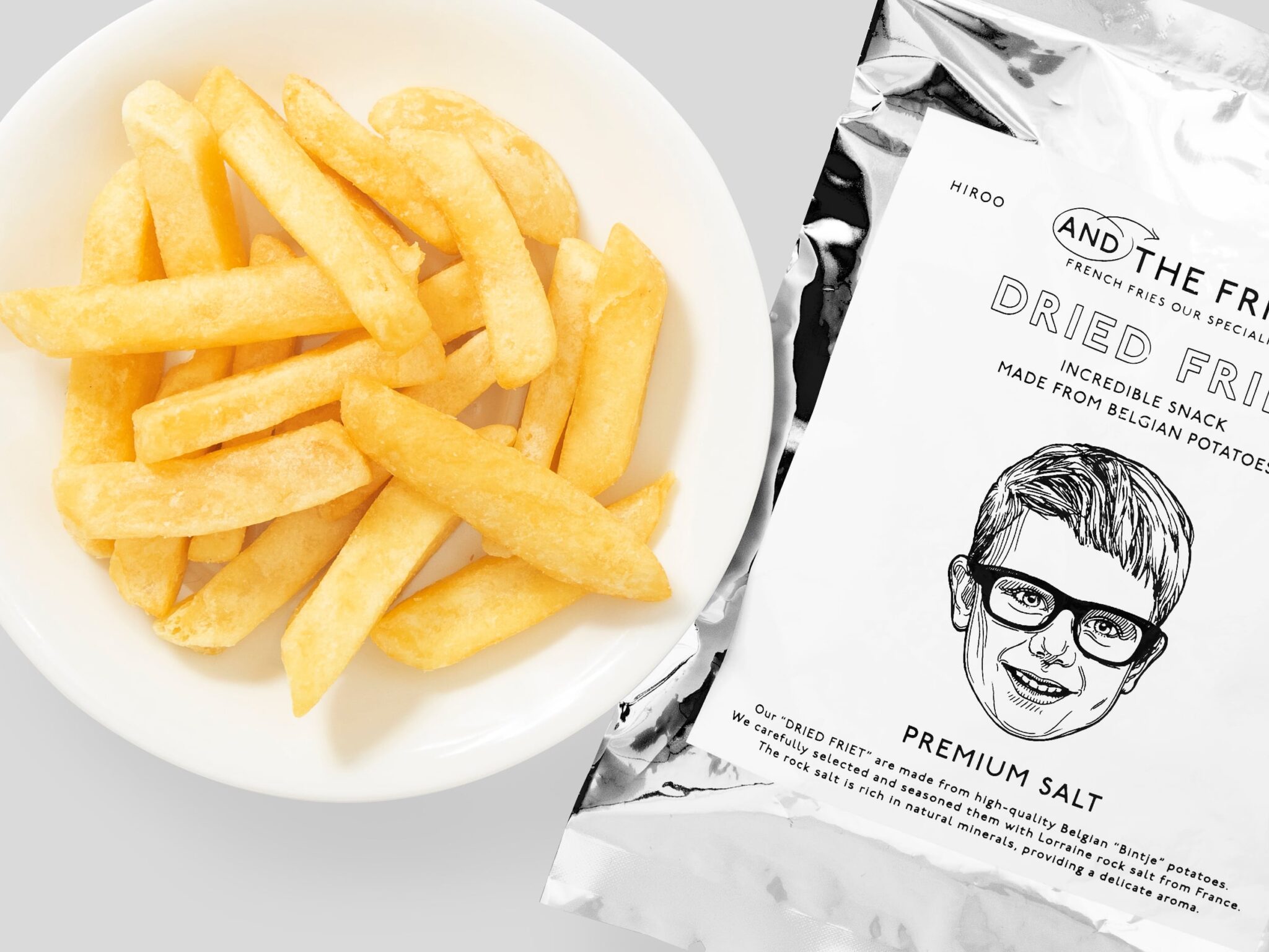 顔のイラストがインパクトのある And The Friet のパッケージ オリジナルパッケージのベリービー