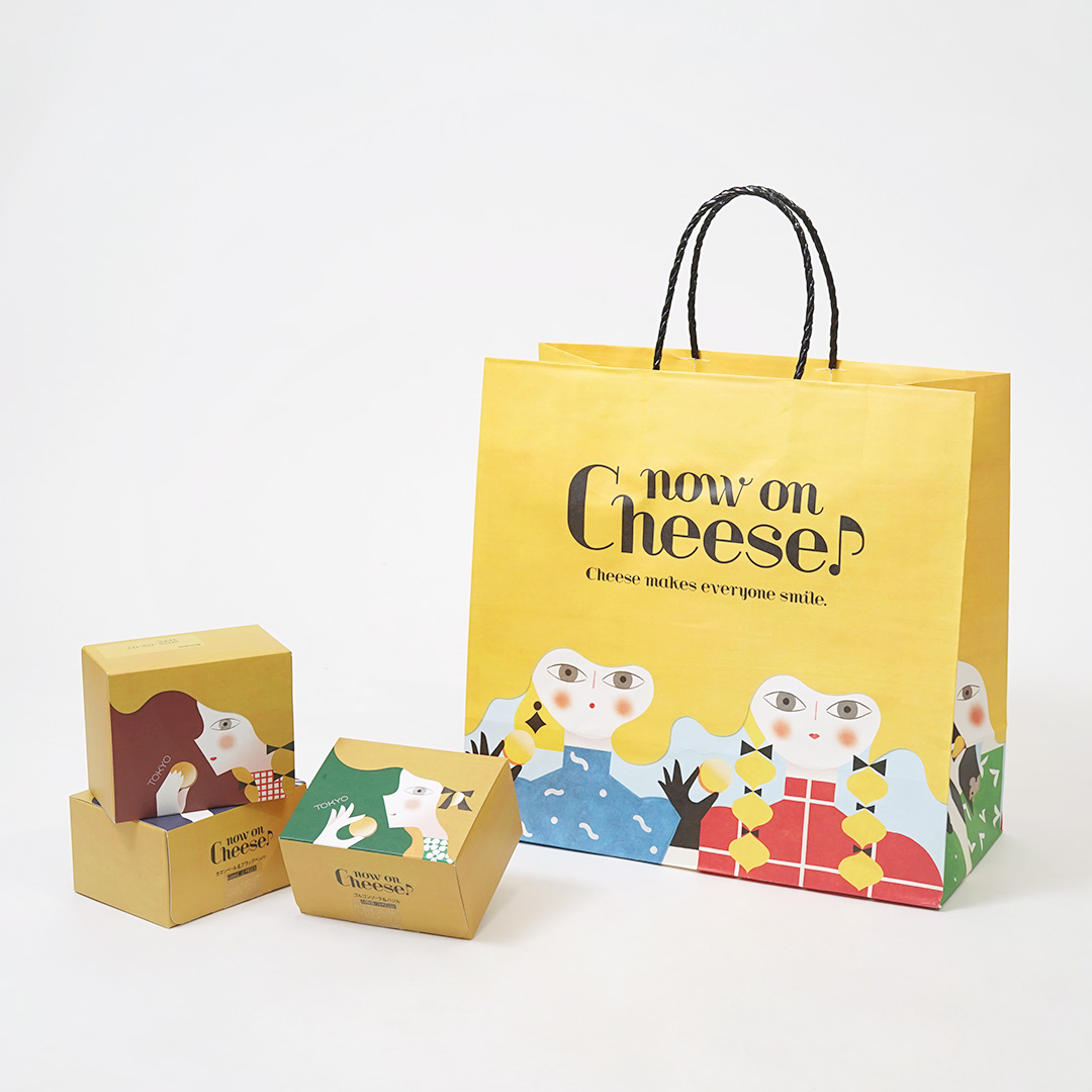 チーズスイーツ専門店 Now on Cheese♪の賑やかなパッケージを読む
