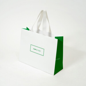 信頼感と安心を与えるグリーンが、ビジネス向けにもオススメの紙袋
