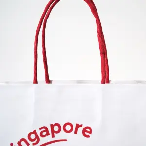 大阪・関西万博 シンガポールパビリオンの紙単紙ハンドルを採用した、サステナブルなオリジナル紙袋
