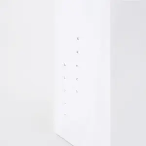 清潔感のあるホワイトと、マチにうっすらと浮かび上がるブランド名のプリントが美しい、和洋菓子専門店の上品なオリジナル紙袋