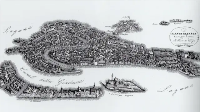 14世紀のペスト後、オリジナルパッケージの「高級化」と「美の媒体」化が起きた都市ヴェネチアの古地図