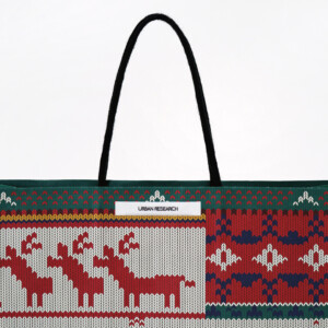 2025年ホリデー限定のニット柄がかわいい、縦留め仕様のオリジナル紙袋